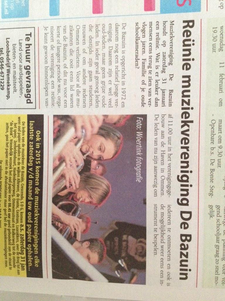Bent u erbij?? #reunie #zaterdag #31januari