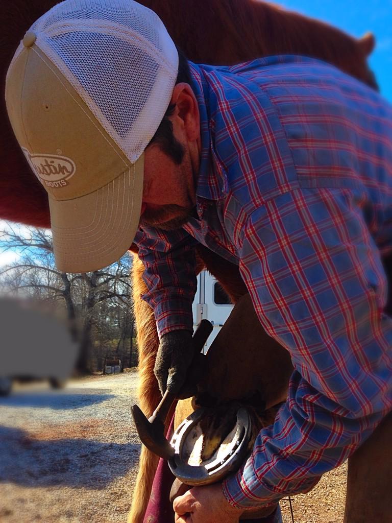 Atkins_Horses's tweet photo. My husband doing what he does best, helping the equine hoof! #farrier http://t.co/ZH3dlPqfY8