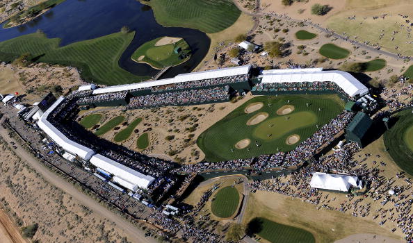 PGATOUR's tweet photo. In case you haven't already called in sick, the @WMPhoenixOpen is officially under way. http://t.co/aZpPbdfVMQ