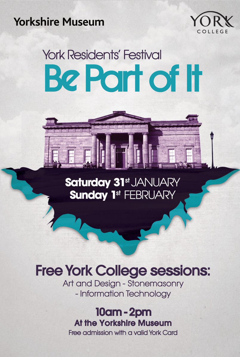 If you're a York resident with a valid York Card, come and see us this weekend at the <a href="/YorkshireMuseum/">Yorkshire Museum</a>! #BePartOfIt