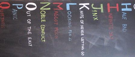 WCHSLib's tweet image. Chalkboard... #libraryteam #librarydisplays