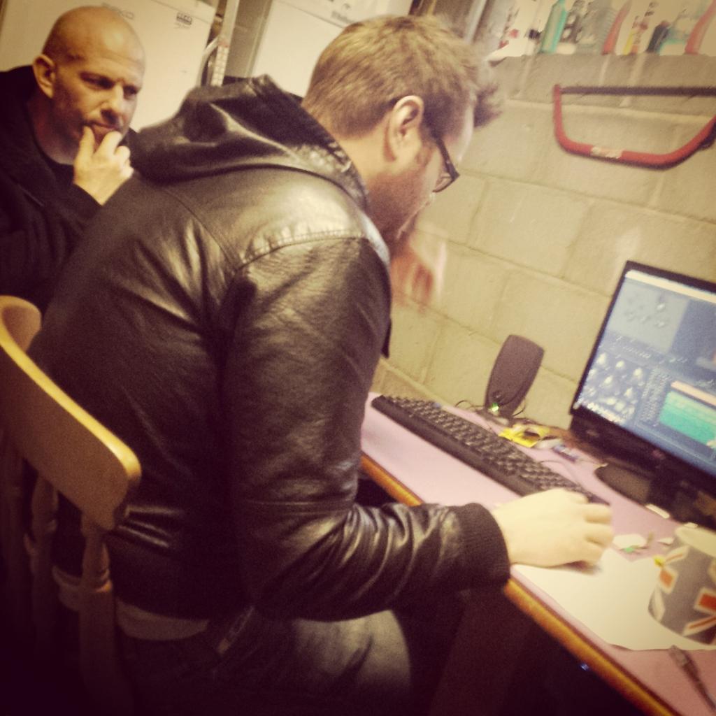 thesaxisonfire's tweet photo. @mysavioursteve @ToddVonJoel intense concentration during editing #indiefilm #film #mysaviour #breezeblockproductions http://t.co/pIuFrRUTi6