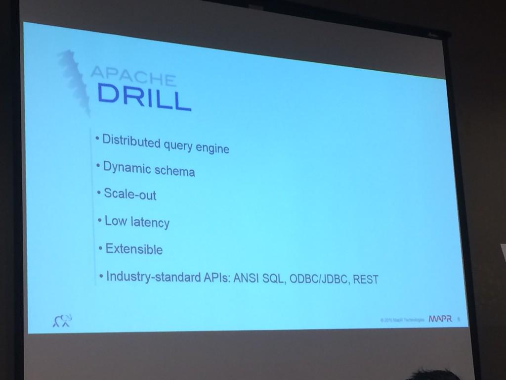 juguest's tweet image. Aditya Kishore, MapR engineer, speaking about Apache Drill at #BigDataEverywhere conf in Seattle