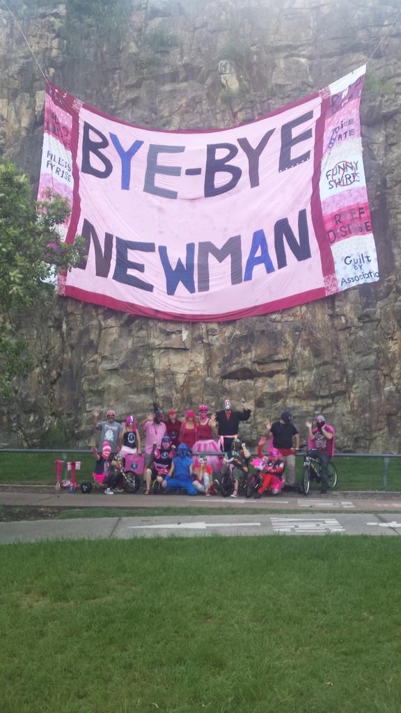 JohannaMarie_'s tweet photo. Knit Your Revolt "gang" send a message to Campbell Newman about right to association #qldpol @NewsTalk4BC http://t.co/7SuUPGF9IN