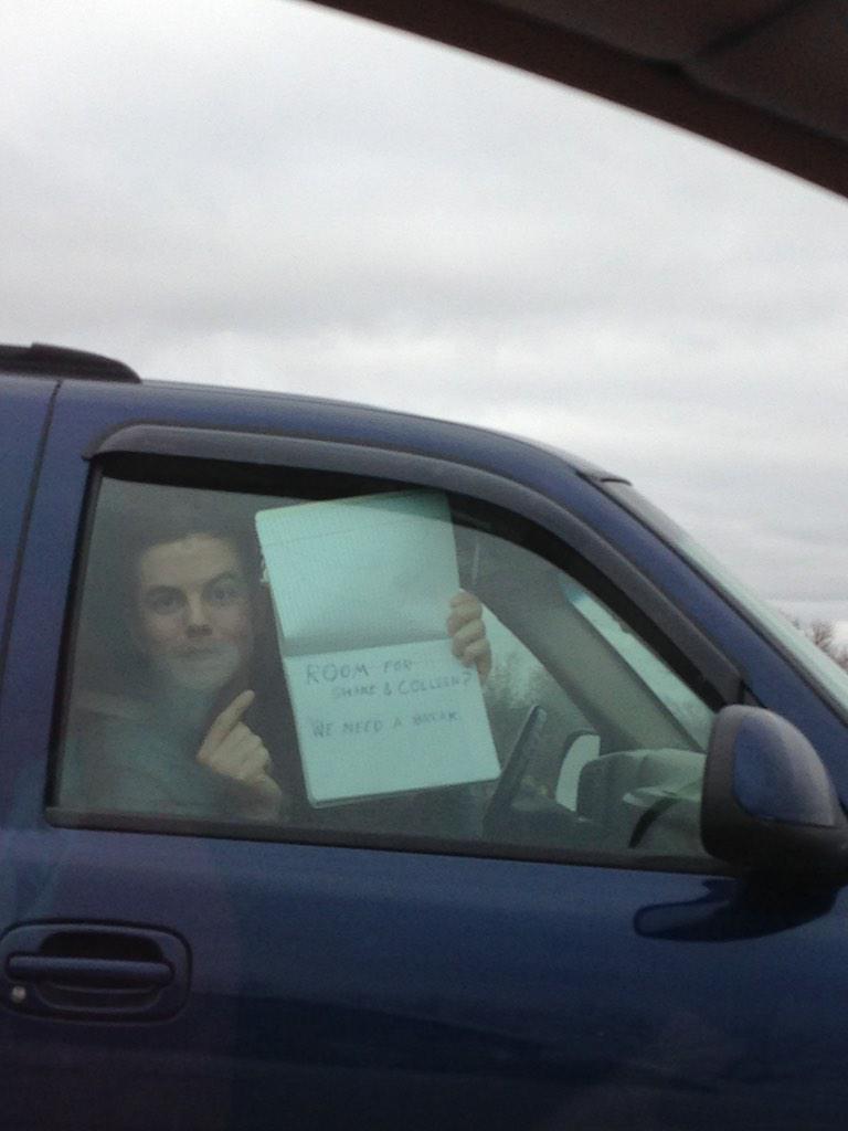 Looks like the other car is having some issues getting along. #Catholicroadtrip