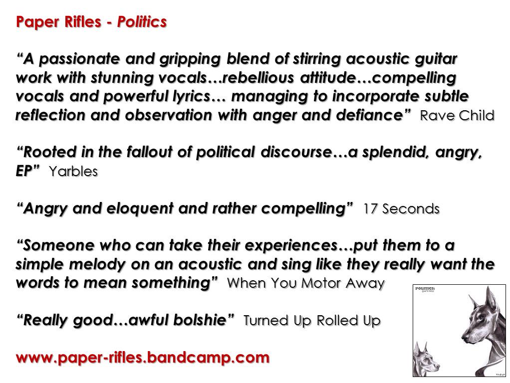 PaperRifles's tweet photo. Thanks @ravechildGLA @EdJupp #Yarbles, #WhenYouMotorAway & @avonwy Download Politics at https://t.co/7jH55gjmSj free! http://t.co/4VJAiFShGr