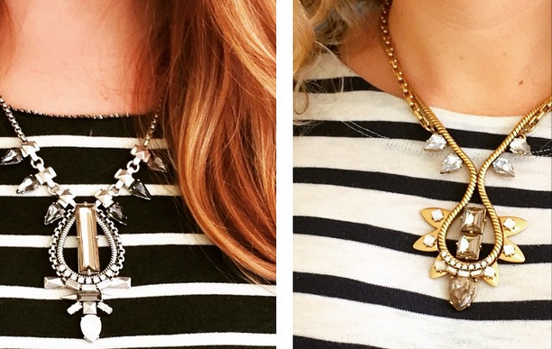 stelladot's tweet photo. Eclipse or Soleil? One thing is for sure - they both look amazing over stripes! Get your fix: http://t.co/vQwuzR9Ggc http://t.co/KaVpMisEsj