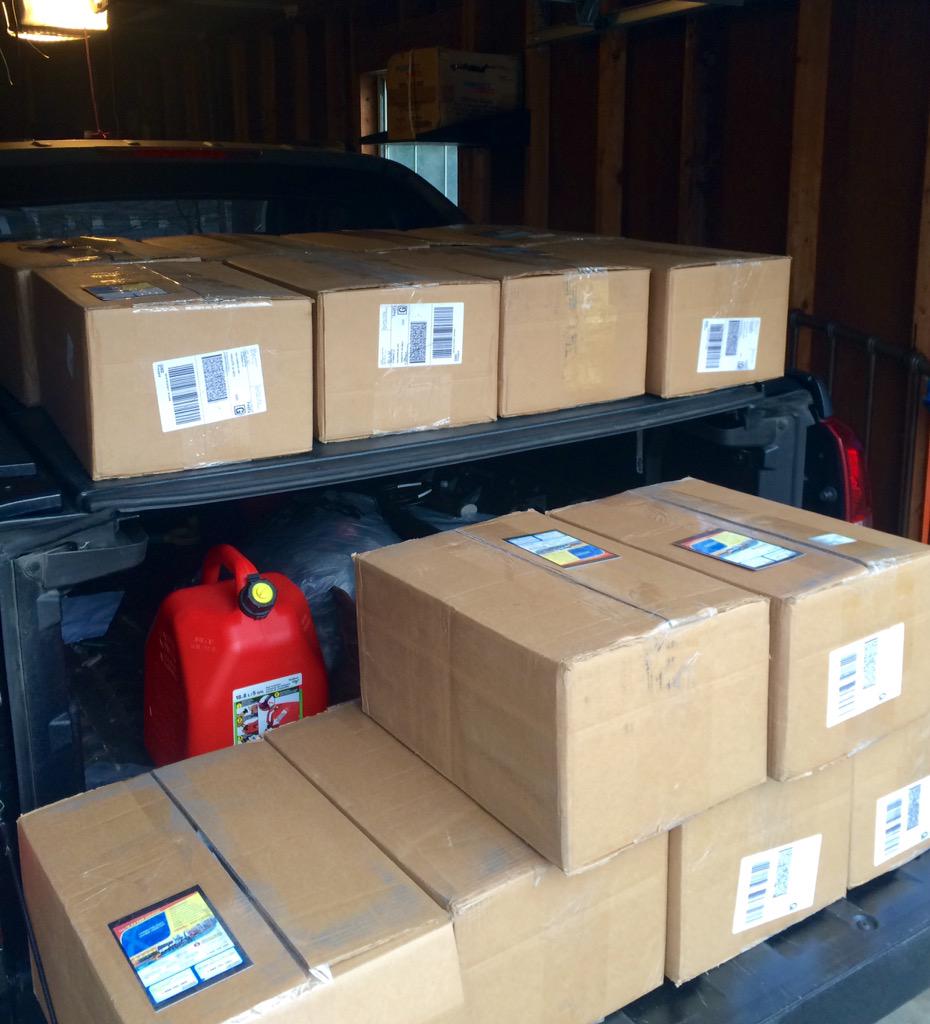 FlyersRusNC's tweet photo. It's a great day when Mr. FedEx brings 14 boxes of awesome. Almost like Christmas😊hope everyone is having a good day. http://t.co/caZO3h6DQS