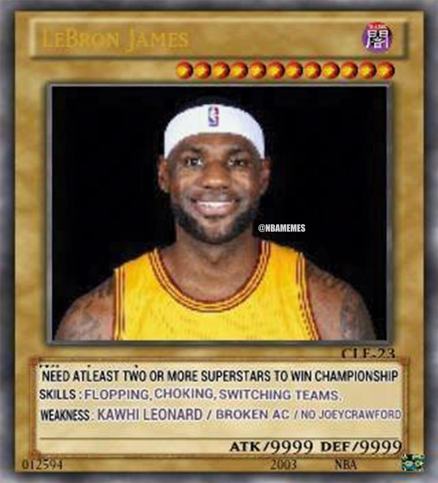 NBA Memes On Twitter LeBron James Haters Invent A Yu Gi Oh Card