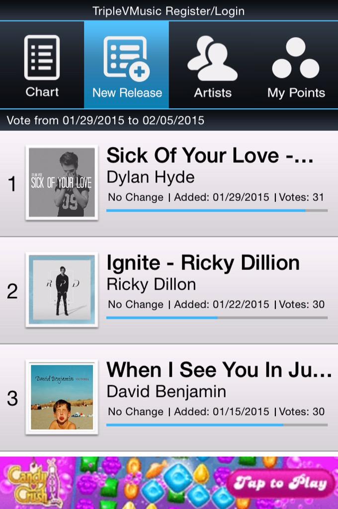 joerosereports's tweet photo. Voting starts today on @TripleVMusic App📲: @TheDylanHyde @RickyPDillon & @davidbenjamin__ #DylanHyde #RickyDillion http://t.co/SZmM2j4VpZ