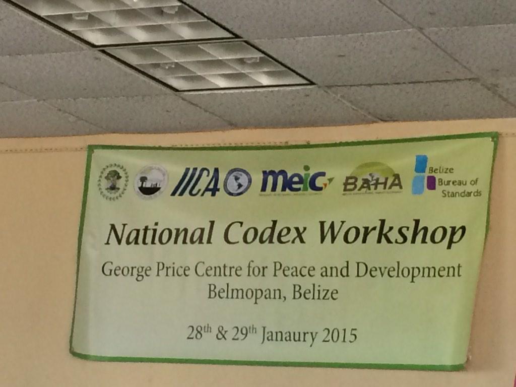 CODEXCCLAC's tweet photo. Codex Costa Rica participa dentro del programa de hermanamiento en el taller de fortalecimiento del Codex en Belize. http://t.co/FXOxXMnkNy