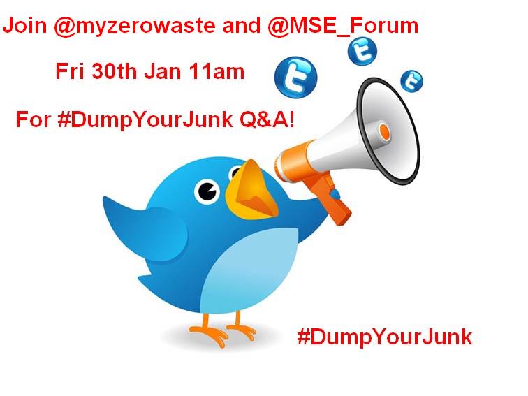 If @WorldChangingMe can get wifi access tomorrow, they're joining me and @MSE_Forum for #DumpYourJunk chat!