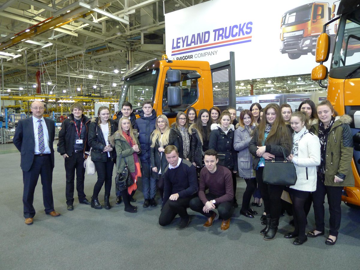 Year 12 Career Academy students at Leyland Daf today