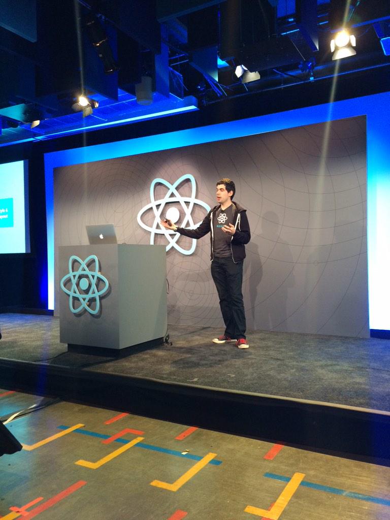 reactjs's tweet image. Mr @vjeux drops straight into the React Native demo at #reactjsconf