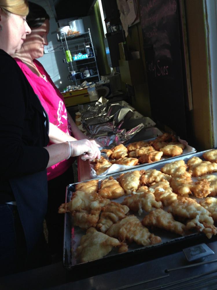 Deli Connection Cafe ready for Fish Friday.