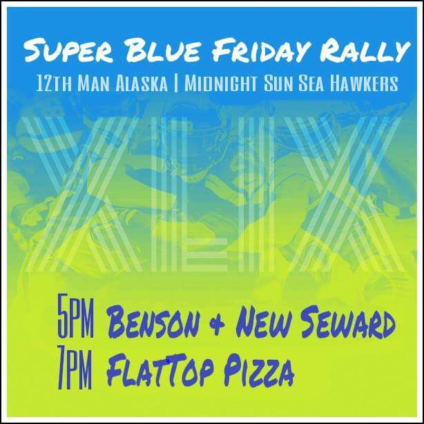 If you are in #Anchorage #Alaska #Friday you may be interested in the <a href="/Seahawks/">Seattle Seahawks</a> rally &amp; <a href="/FlattopAK/">Flattop Pizza + Pool</a> starting 5PM. #AK