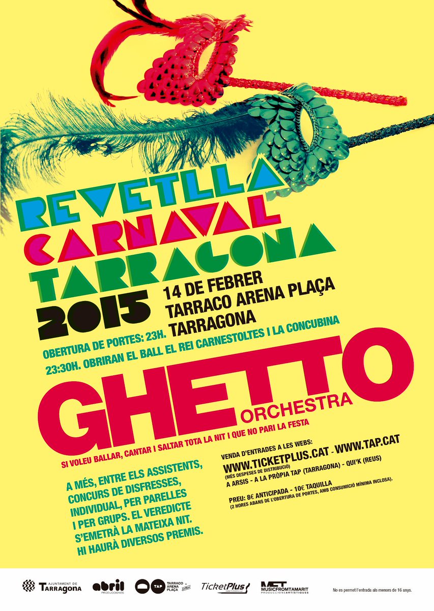 Ja tenim aquí el cartell de #CarnavalTGN! Ens espera una nit plena de ritme, gresca i festa! Som-hiii!
#PicantOnTour
