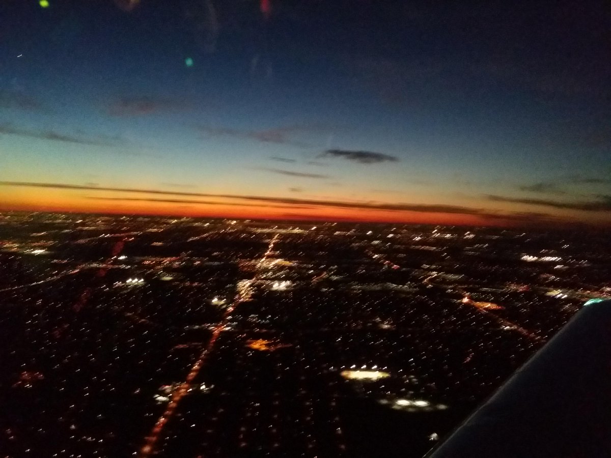 Nothing like a sunset on an evening burger run. I took this from the right seat in a 1966 Bonanza V35.