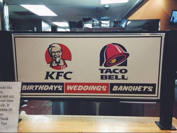 Desii_Nation's tweet photo. Only having my wedding here because of @tacobell http://t.co/Xj48mkRgce