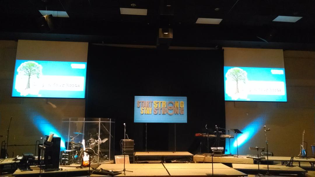 New set, thank you for the billboard! @joelmacdonald #churchstagedesign