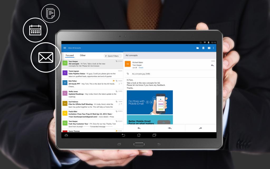 TechCrunch's tweet photo. Microsoft launches Outlook for iOS and Android http://t.co/7j7s5WGExE http://t.co/hvRSsuO1Nl