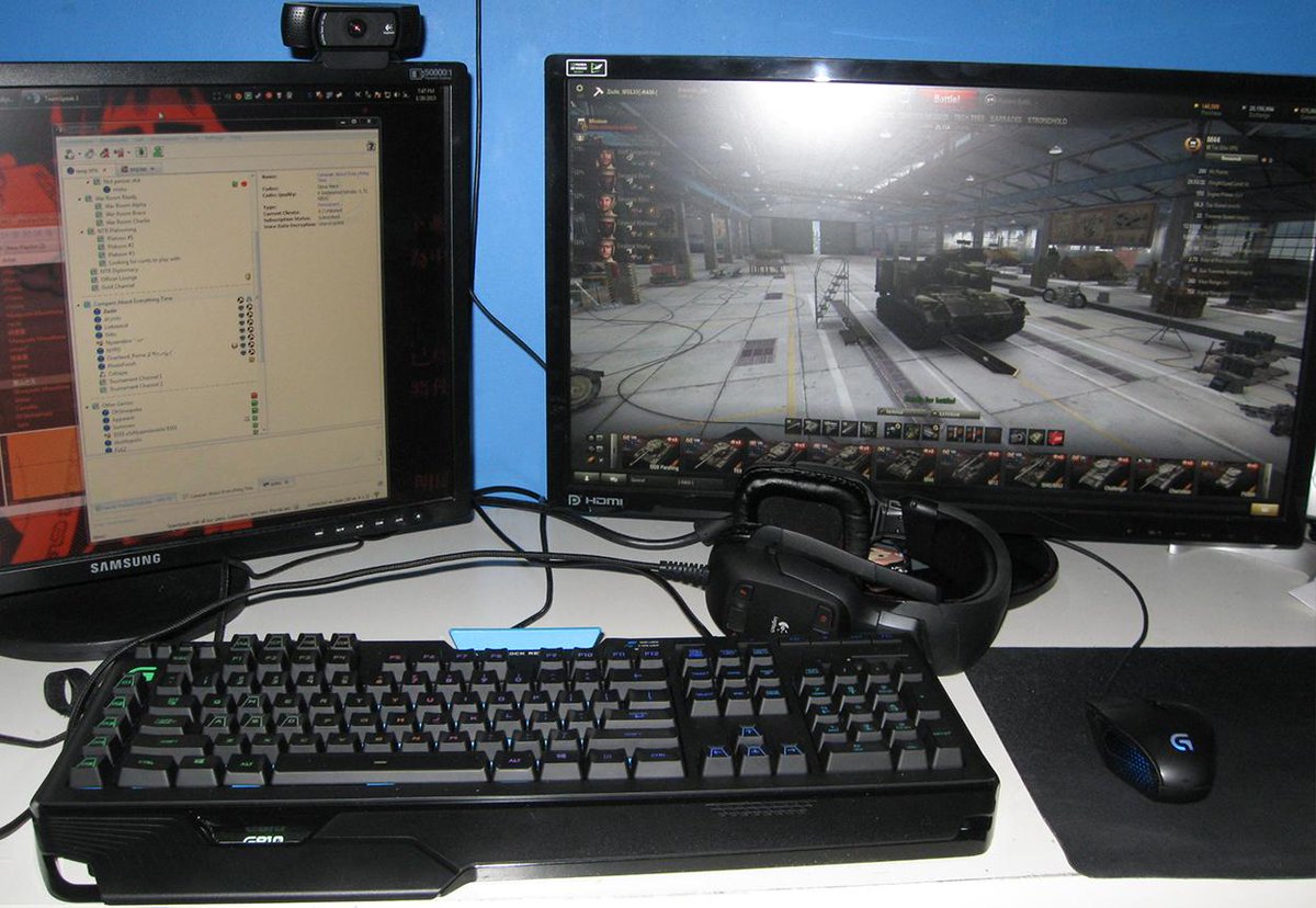 HammerTime_wot's tweet photo. G910s just came in and we're already putting them to good use. Big thanks to @LogitechG! http://t.co/lVxD4AaJzM