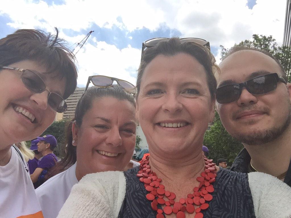 gedkearney's tweet photo. Workers @TheQCU rally-FWC study shows they're productive and wages not sending employers broke! #qldvotes#abbottmyths http://t.co/yk8vIqHRvk