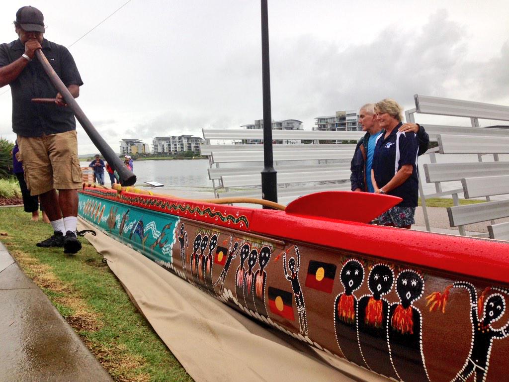 FarOutQld's tweet image. Welcome to country &amp;amp; canoe blessing at not-so Sunny Coast for #AOCRA #outrigger national sprint titles