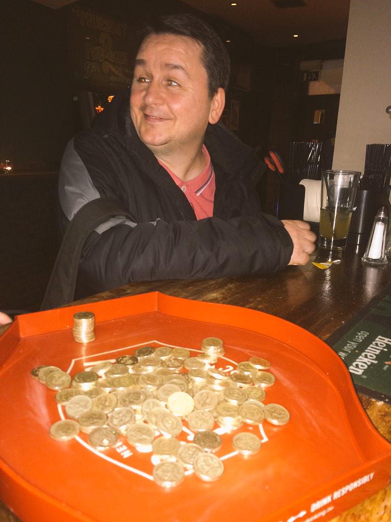 TheIvoryHotel's tweet photo. Our chef is pretty pleased with himself after winning £100 from the puggy! Well done Michael! 💰💰 http://t.co/ld5fprvINA