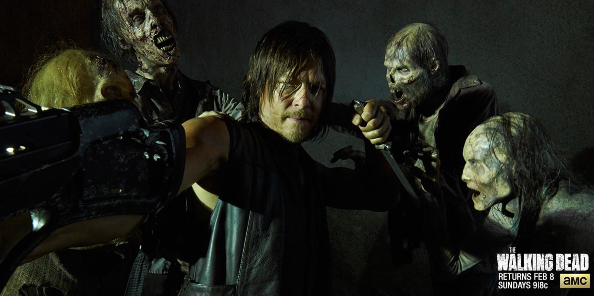 WalkingDead_AMC's tweet image. Walkers beware – Daryl Dixon returns Sunday, February 8 at 9|8c. #TheWalkingDead