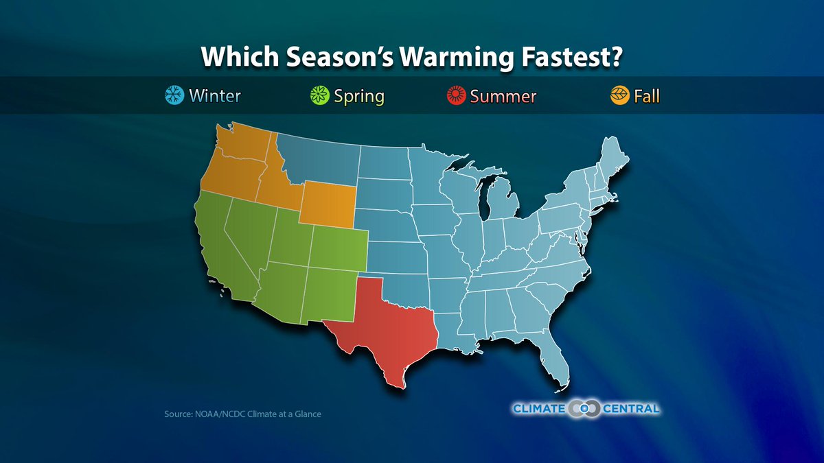 Explore cool <a href="/climatecentral/">Climate Central</a> interactive to see which season is warming fastest for your state bit.ly/1ybkzrS