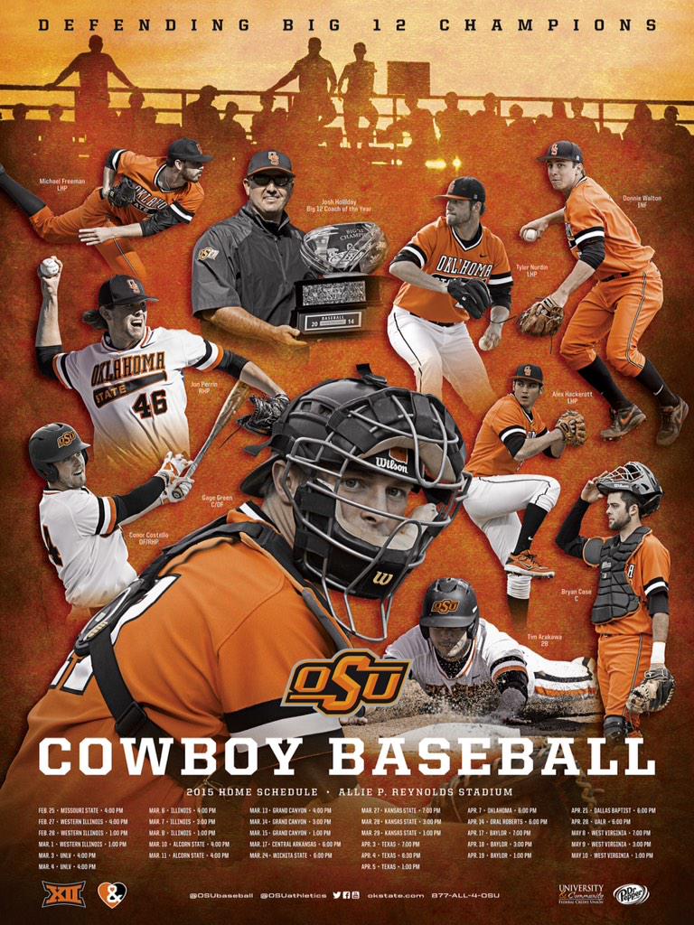 PosterSwag's tweet photo. Hot off the presses! The @OSUBaseball @OSUAthletics poster - Fantastic work! RETWEET this if you like the Cowboys! http://t.co/Mn3Qgrl8ij