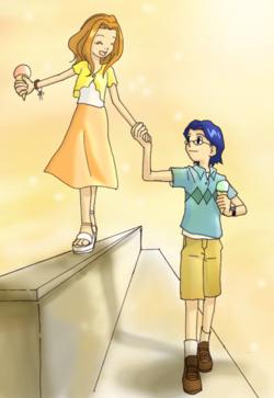 Athena_Suzaku's tweet photo. #Joumi is my other favorite couple of #Digimon: #Jou_Kido &amp; #Mimi_Tachikawa, it remember me a fanart by #Yuari-san~❤ http://t.co/SOLzpq2C9d