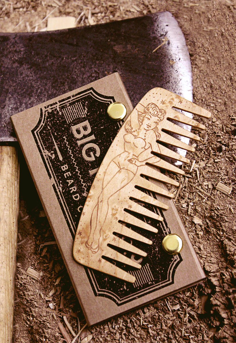 Couldn't resist.Our #pinupgirl has landed on the beautiful Birds Eye Maple. Check her out boys bigredbeardcombs.com/product/big-re…