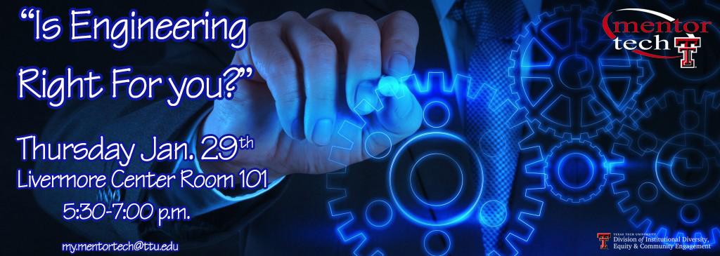 TTU_mentortech's tweet image. Tonight's @ttumentor workshop is "Is Engineering Right for You?" Livermore Center Room 101 #mentortech1415