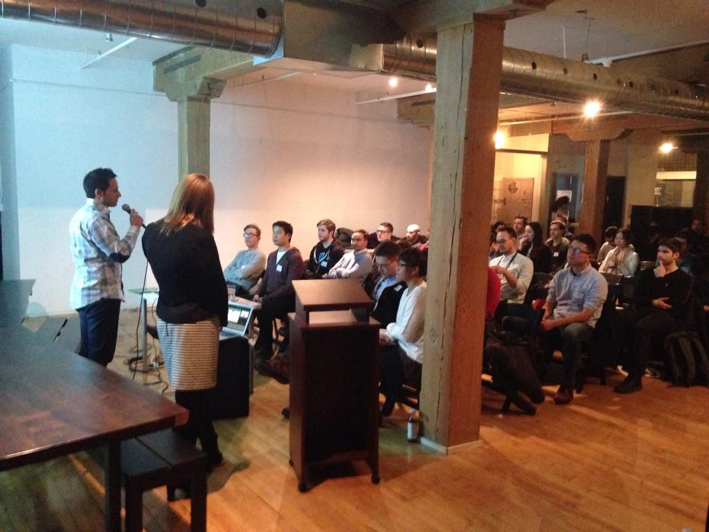 IanGeraldKing's tweet photo. #SpeedToSeed | #producthuntTO | @marcusdaniels giving an intro on @HIGHLINEvc and what we do http://t.co/mvsVQobACI