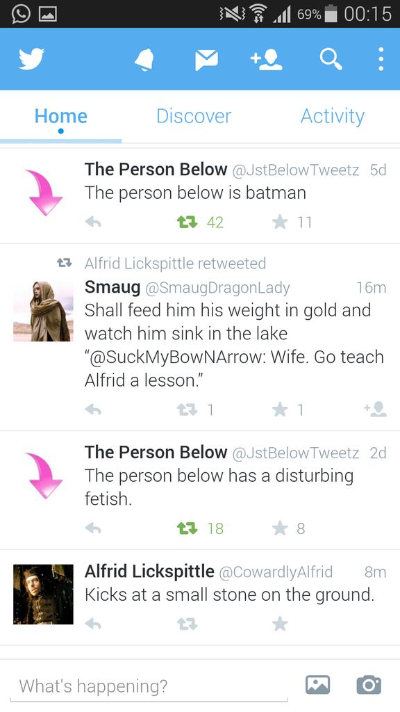 Batman = Smaug. Alfrid has a disturbing fetish.... Interesting.....