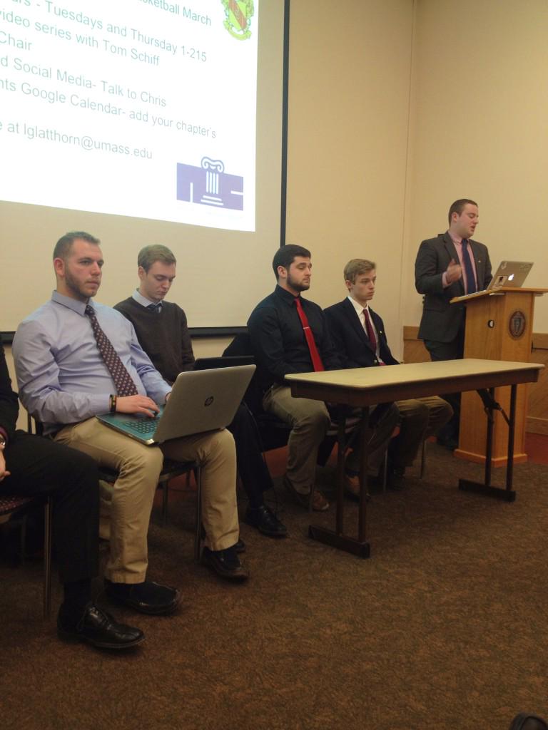 UMassOFS's tweet photo. @umassifc executive board conducting its general body meeting tonight! http://t.co/WroD9DZFZD