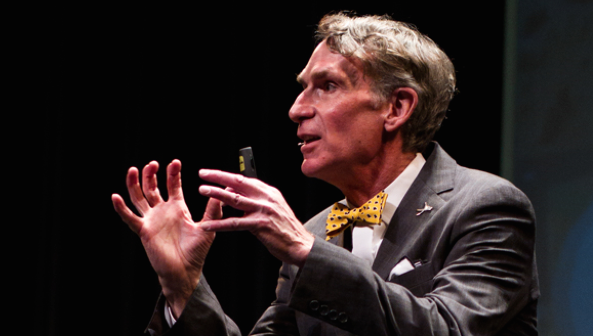 MotherJones's tweet image. Bill Nye: Screw Deflategate. You should "give a fuck" about climate change instead bit.ly/1wF34P5