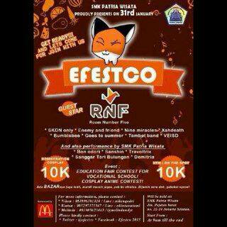 Efestco's tweet photo. @cloudiniyah tolong bantu promote ya, smk patriawisata besok ngadain pensi. Makasih :) http://t.co/useRzJtHVA
