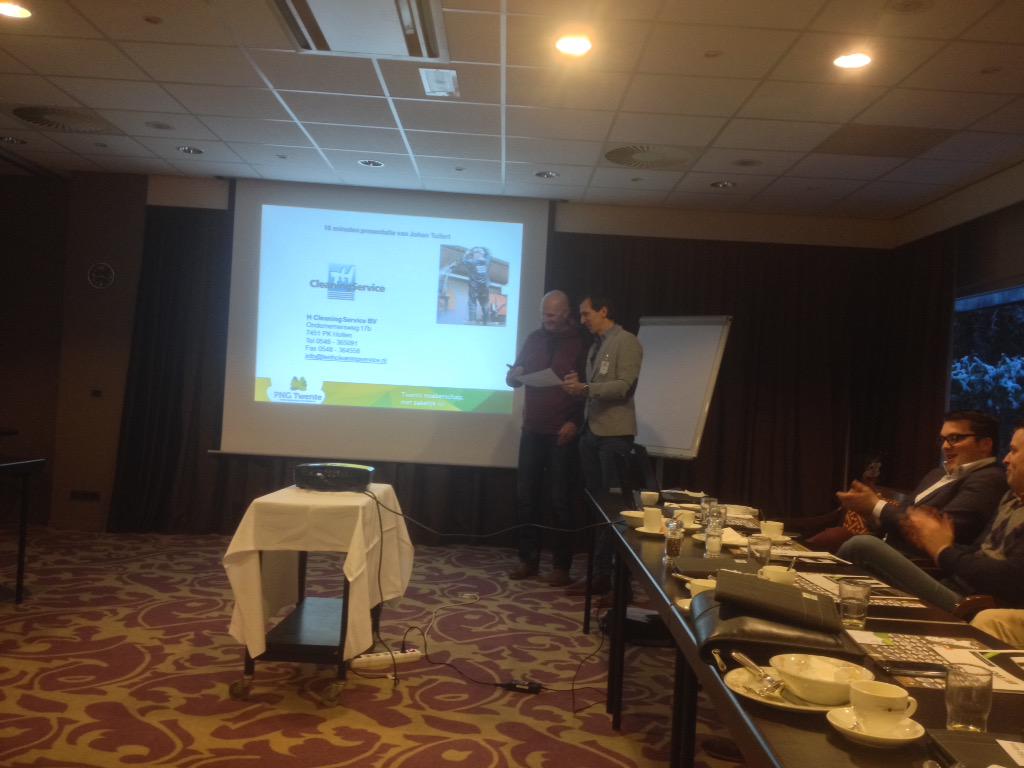 pngtwente's tweet photo. Vandaag een boeiende 10-minutenpresentatie van Johan Tuitert van TH Cleaning Service uit Holten. http://t.co/22DoifzJ5U