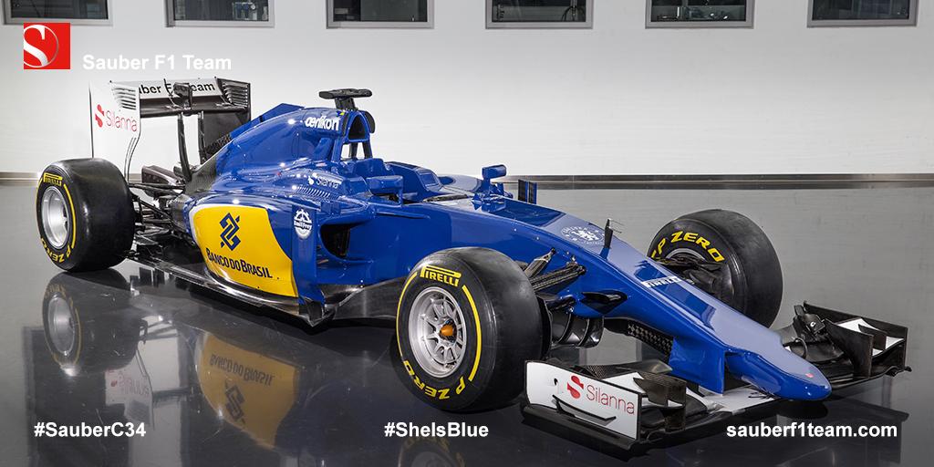 GridPasses's tweet photo. "@SauberF1Team: How do you like the new livery? #SheIsBlue
#SauberC34 #F1 http://t.co/z9dIjNdydg"