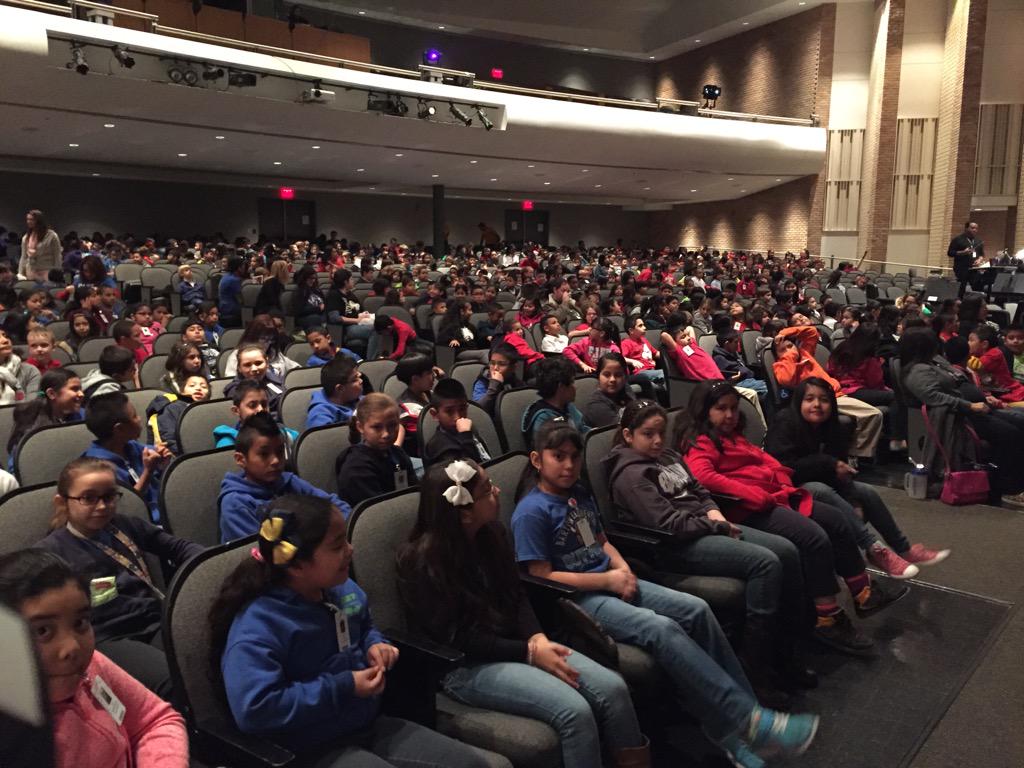 Irving High Cluster 3rd graders about to enjoy a sneak peak of "Cinderella." <a href="/IrvingHigh/">Irving High School</a> <a href="/IrvingISD/">Irving ISD</a>