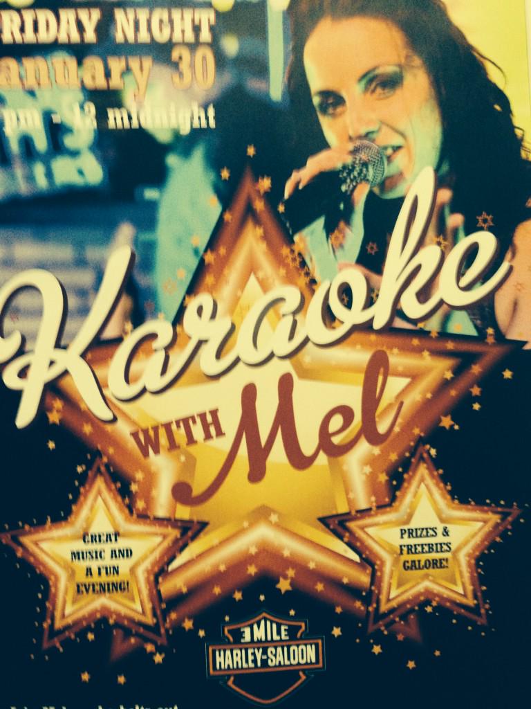 3milesteak's tweet photo. Mel is belting out the tunes tonight in 3Mile's Harley Saloon at 8. Good times! http://t.co/nK6bbPm0p8