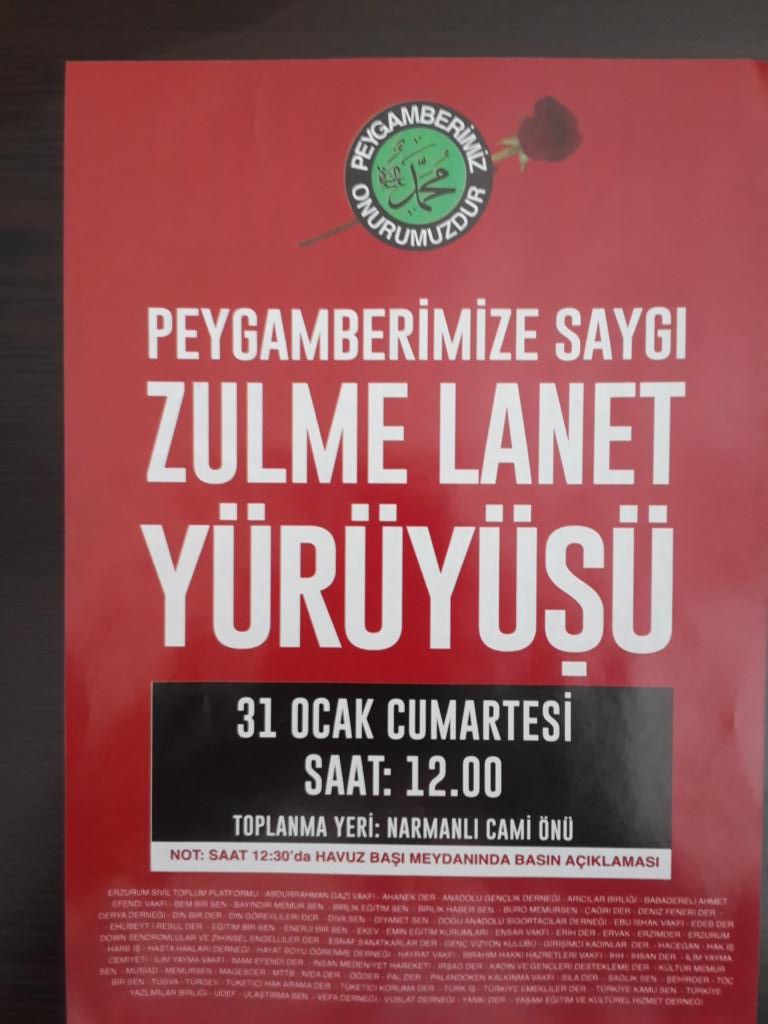 Yarın Narmanlı Camii önünde saat 12 de