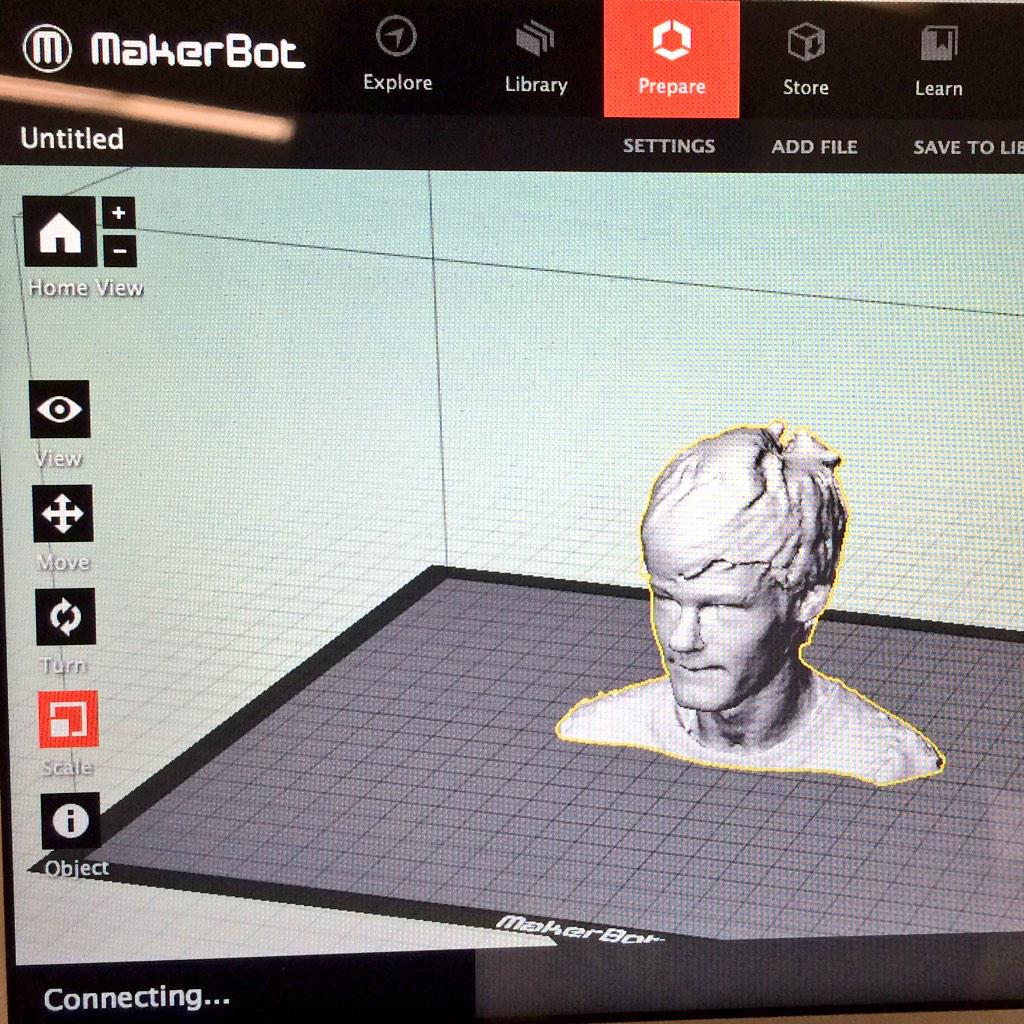 OUSBMS's tweet photo. Our Sec getting scanned for #3dprinting at the #RSL http://t.co/2vQbgTSLV9 for the #BodLibraries #3Dprintproject http://t.co/soj189kpe8