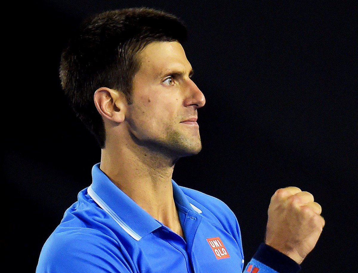 WeAreTennis's tweet photo. Novak #Djokovic claims his 5th @AustralianOpen final defeating defending champ Stan #Wawrinka 7-6 3-6 6-4 4-6 6-0! http://t.co/cjxwbTA84T