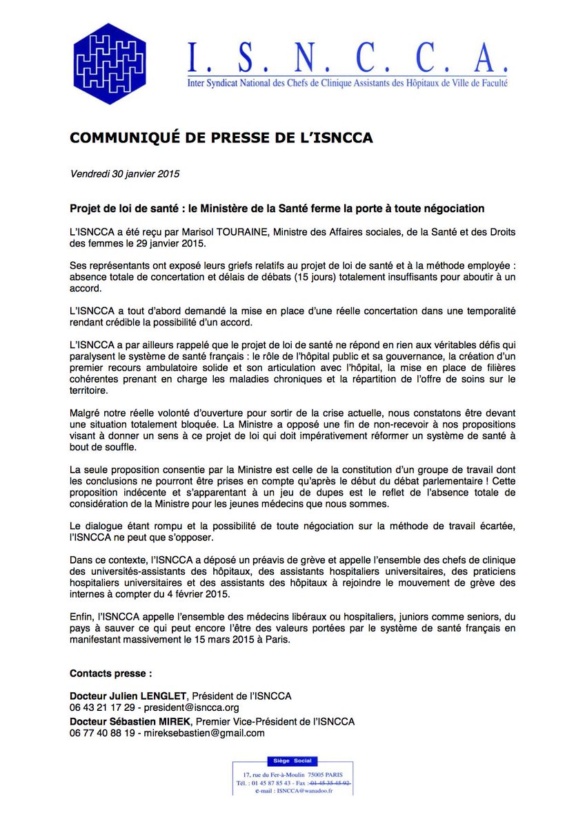 ISNItwit's tweet photo. L' @ISNCCA se mobilisent à compter du 4 février également contre #loisante avec @ISNItwit et #SNIO http://t.co/f3Phwhra4E