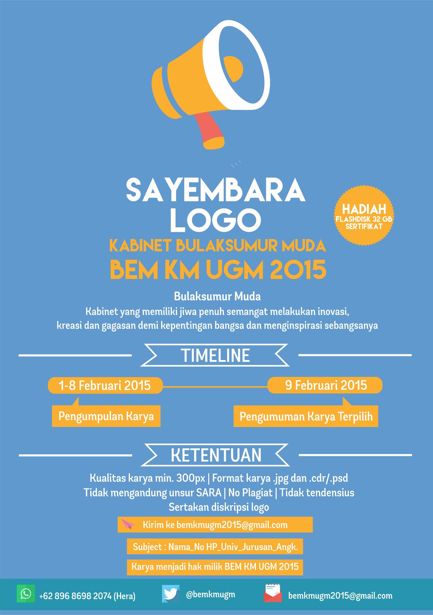 BEM KM UGM auf Twitter "Sayembara Logo BEM KM UGM 2015 Pengiriman 1 8 Feb 2015 Pengumuman 9 Feb 2015 demafaperta ApakabarFIB lemfktugm