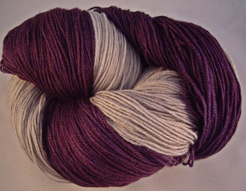 stringtheoryarn's tweet image. Color Combo Friday!  Bluestocking Elderberry and Sterling.